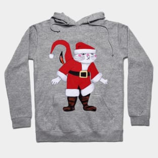 Retro Vintage Pink Santa Claus Cat Hoodie